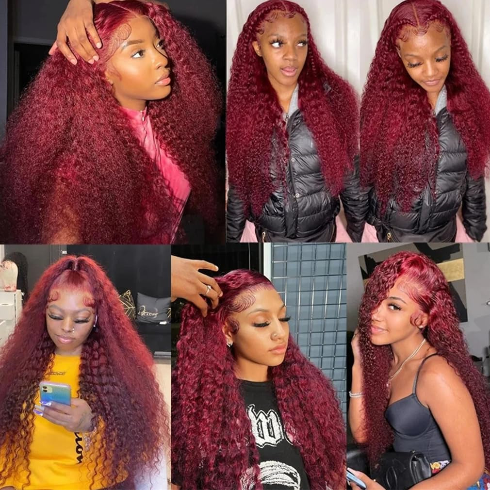 30 Inch Vinmdonm Wine Red Bundles 99J Water Wave Human Hair Bundles Burgundy Water Wave Bundles Brazilian 99J Red Bundles Human Hair Unprocessed Virgin Hair 1 Bundle Hair Weave
