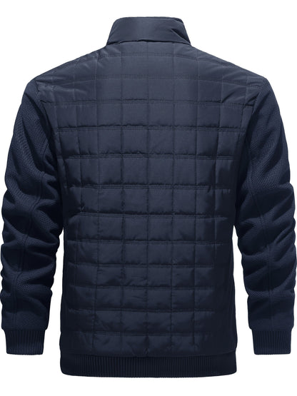 [Men's Heavy-Duty Winter Jacket] Men's Heavy-Duty Winter Jacket - Thermal Insulated Cold Weather Coat with Zipper Closure, Stand Collar - Black Formal & Casual Outerwear for Everyday Special Occasions - Non-Stretch Fabric Construction, Winter Coats, Cold