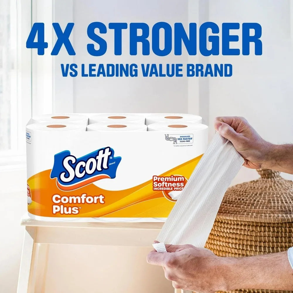 Toilet Paper, 12 Double Rolls, 231 Sheets per Roll, Septic-Safe, 1-Ply Toilet Tissue