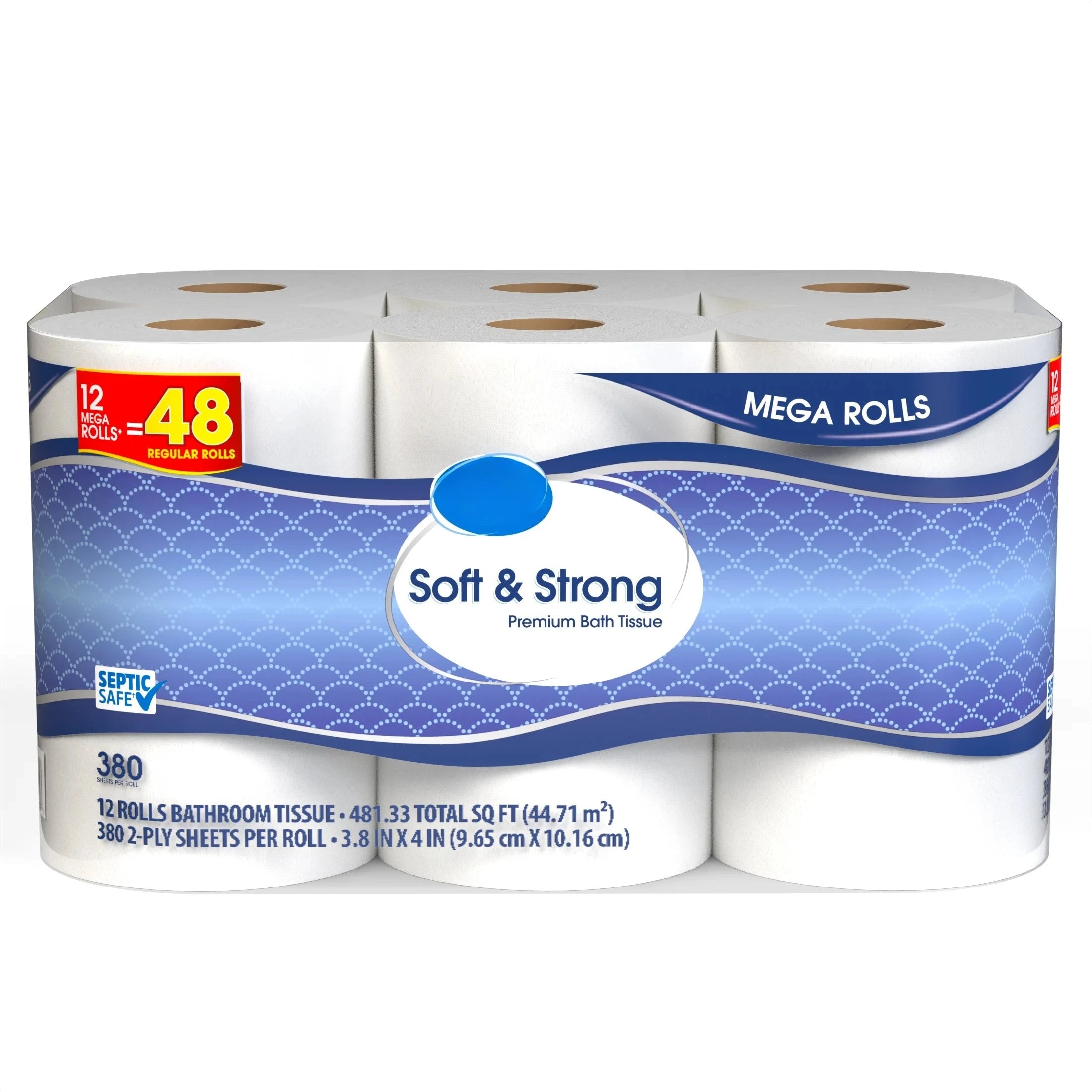 Soft & Strong Premium Toilet Paper, 12 Mega Rolls