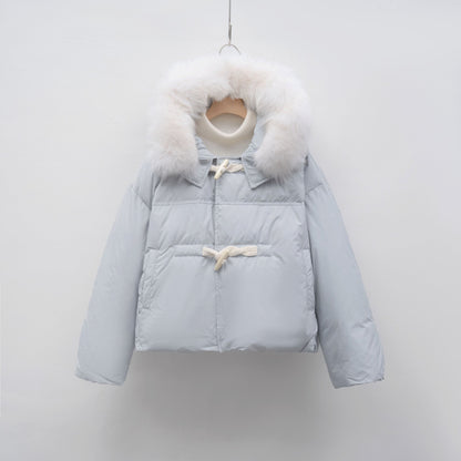 Hooded Thickened Fox Fur Down Jacket Women's Fashion