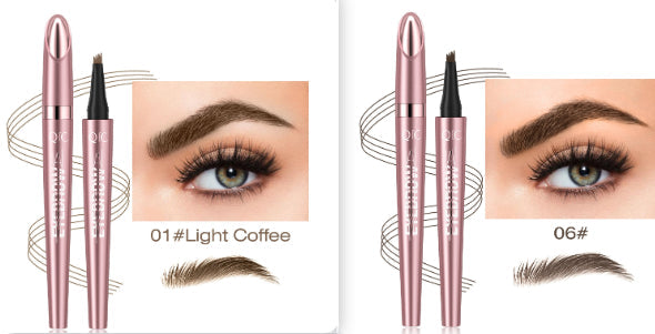 Waterproof And Smooth Not Smudge Four-fork Liquid Eyebrow Pencil