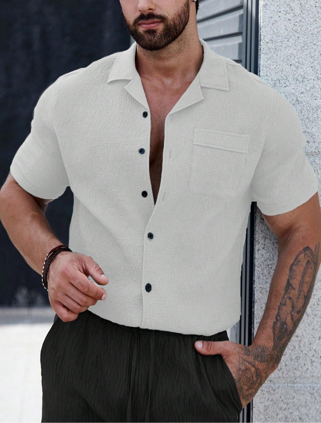 Mens Breathable Wrinkle-Resistant Versatile Semi-Formal Shirt