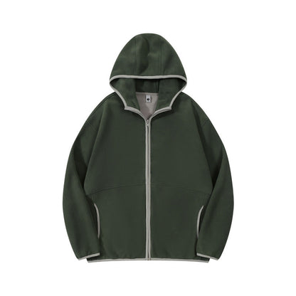 Hooded Sweater Men's Velvet Jacket Zipper