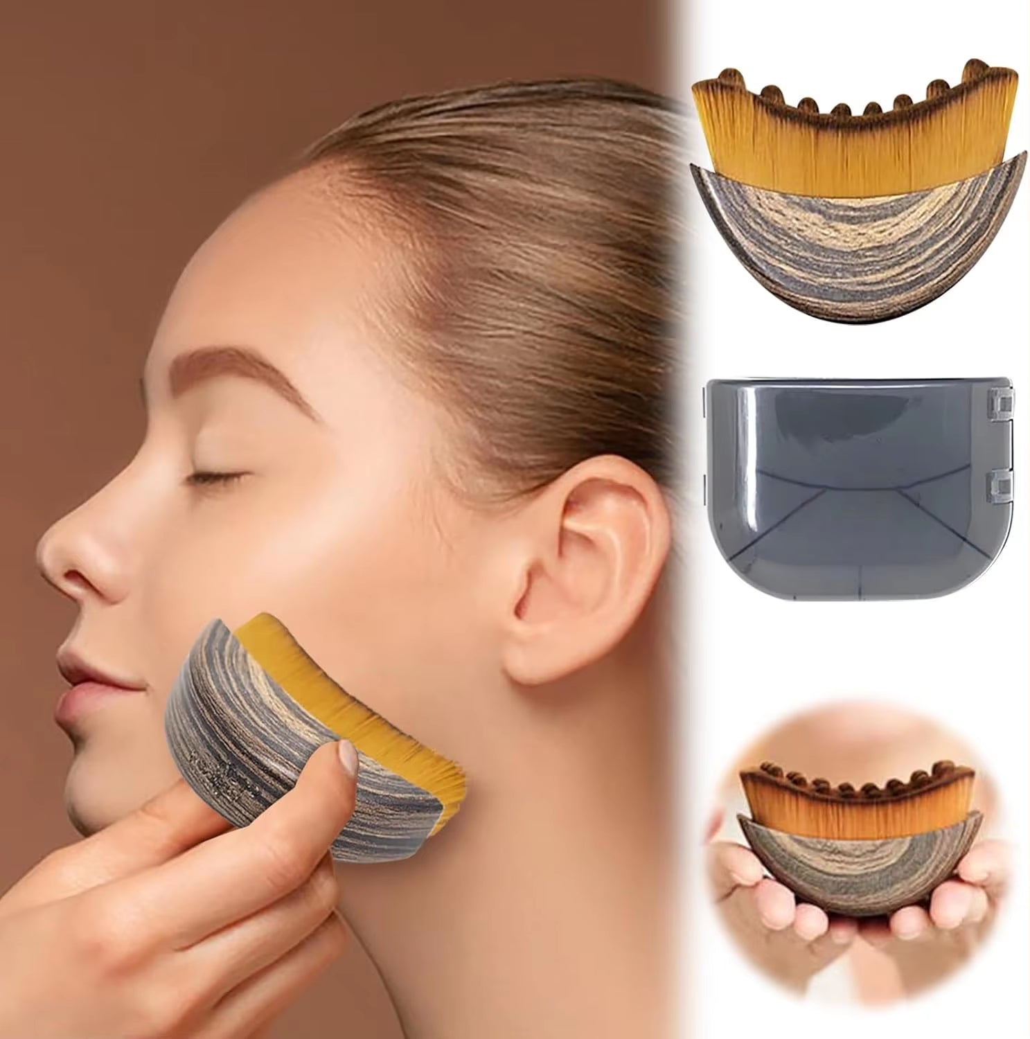 Lymphatic Contour Face Brush Dry Brushing Face Brush Lymphatic Drainage Massager for Face Chin Jawline Sculpting the Skin