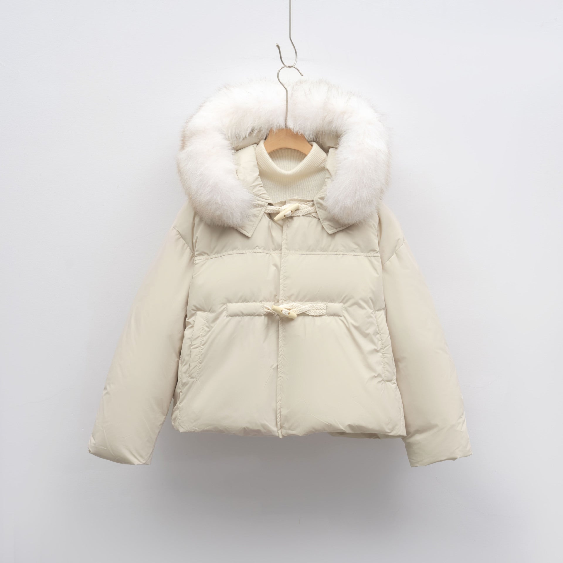 Hooded Thickened Fox Fur Down Jacket Women's Fashion