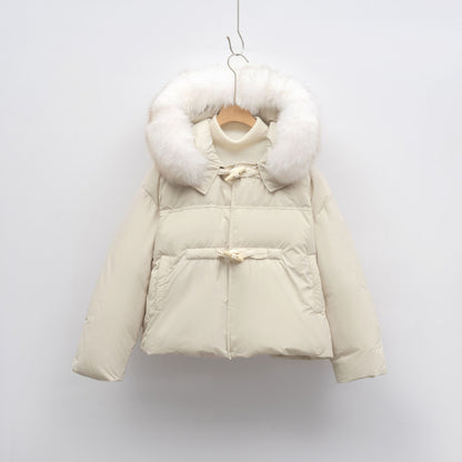 Hooded Thickened Fox Fur Down Jacket Women's Fashion