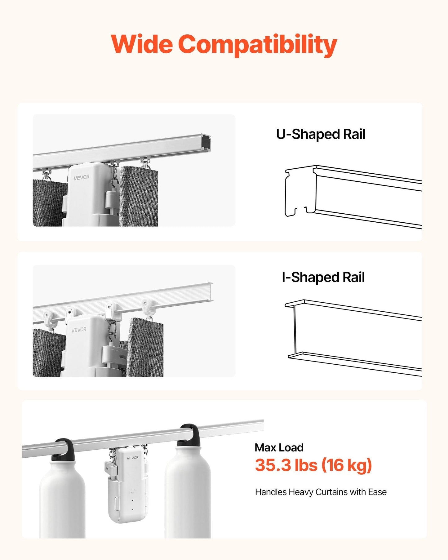 Automatic Curtain Opener, APP And Remote Control, Hub Included, Electric Smart Curtain Opener Compatible With Alexa And Google Home, Timed Opening And Closing, For U - shaped/I - shaped Rails - Glemish Aura