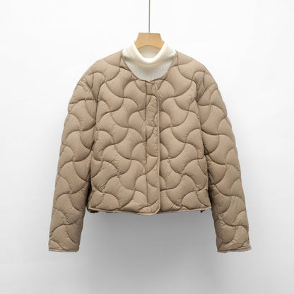Loose Minimalist Style Lightweight Round Neck Short Jacket