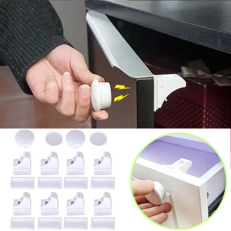 Magnetic Baby Proofing Locks Child Safety Latches for Drawers Cabinets Kids Protection Childproof Security Systems Home