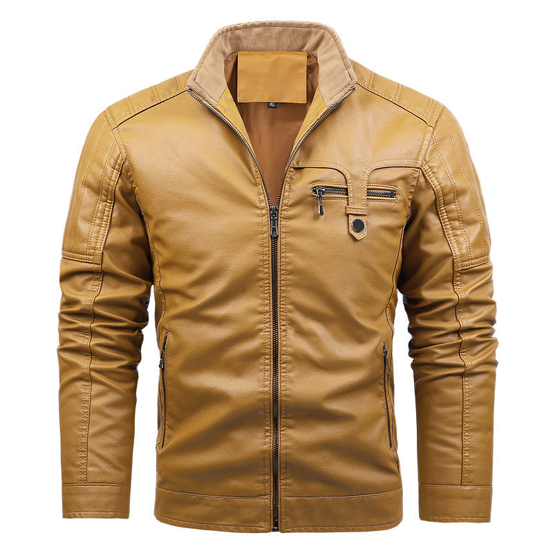 New Style Men's Velvet Thickened Stand Collar Casual Fashion