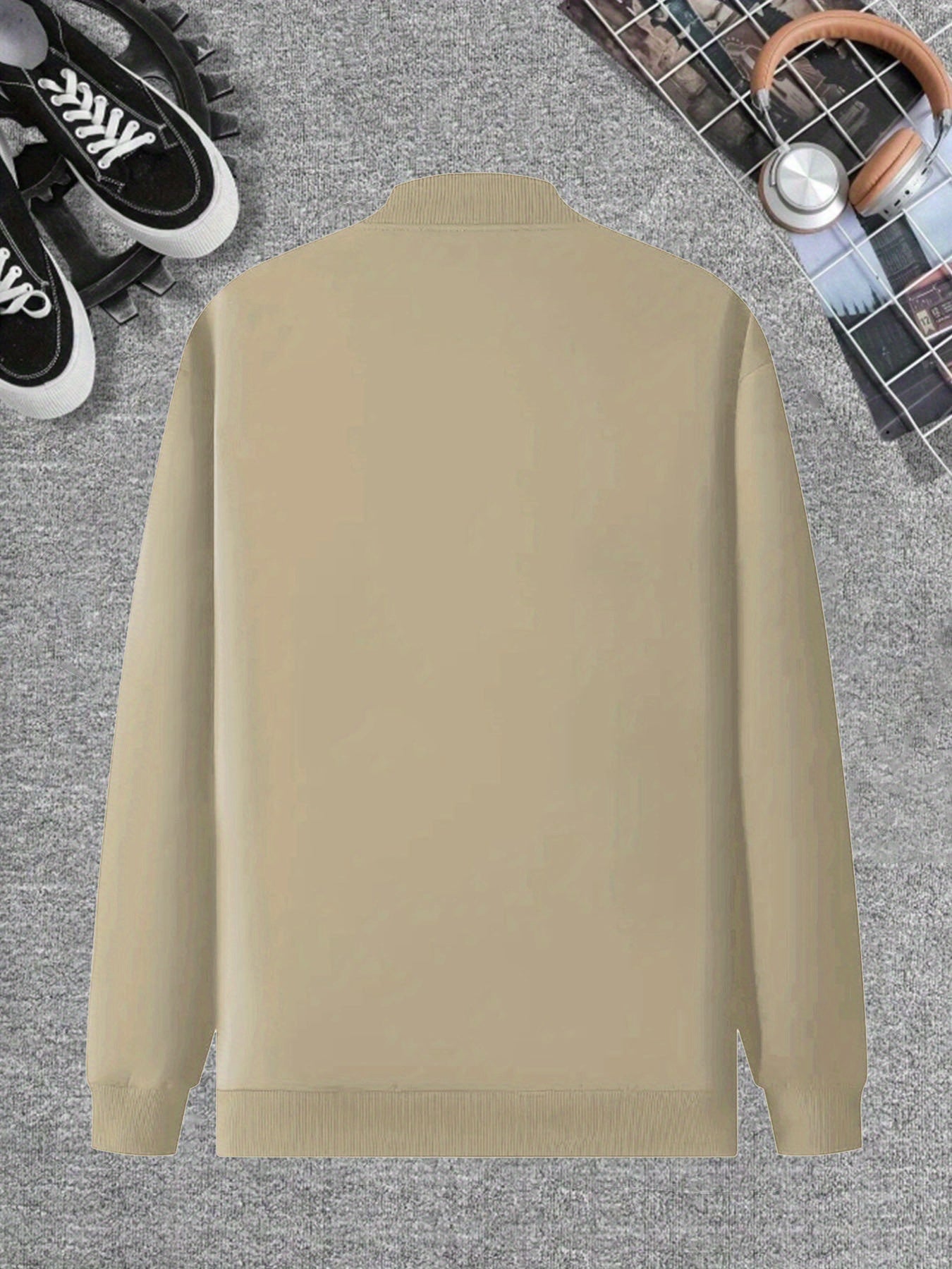 CALVIN Men's Slim Fit Casual Jacket - Light Zipper Stand Collar, Machine Washable Autumn Winter Coat with Italy Flag & Bold Letter Print, Street Style Baseball Collar Design, Polyester Lining, Sleek Zipper Closure, Urban Fashion, Modern Design, Lightweig