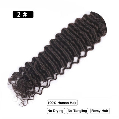 Pre-Colored Deep Wave Bulk Braiding Human Hair No Weft Remy Bulk Human Hair 14 to 28 Inch Bulk Hair Extension Crochet Braids