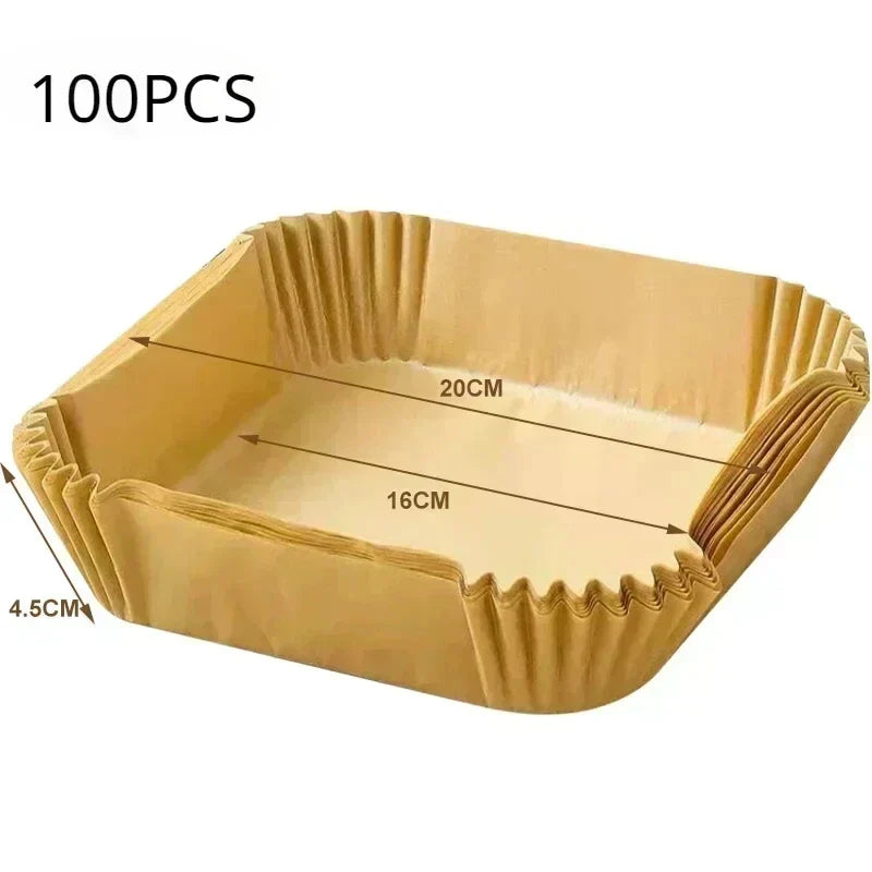 50pcs/set Air Fryer Disposable Paper Parchment Wood Pulp Steamer Cheesecake Air Fryer Accessories Baking Paper For Air Fryer