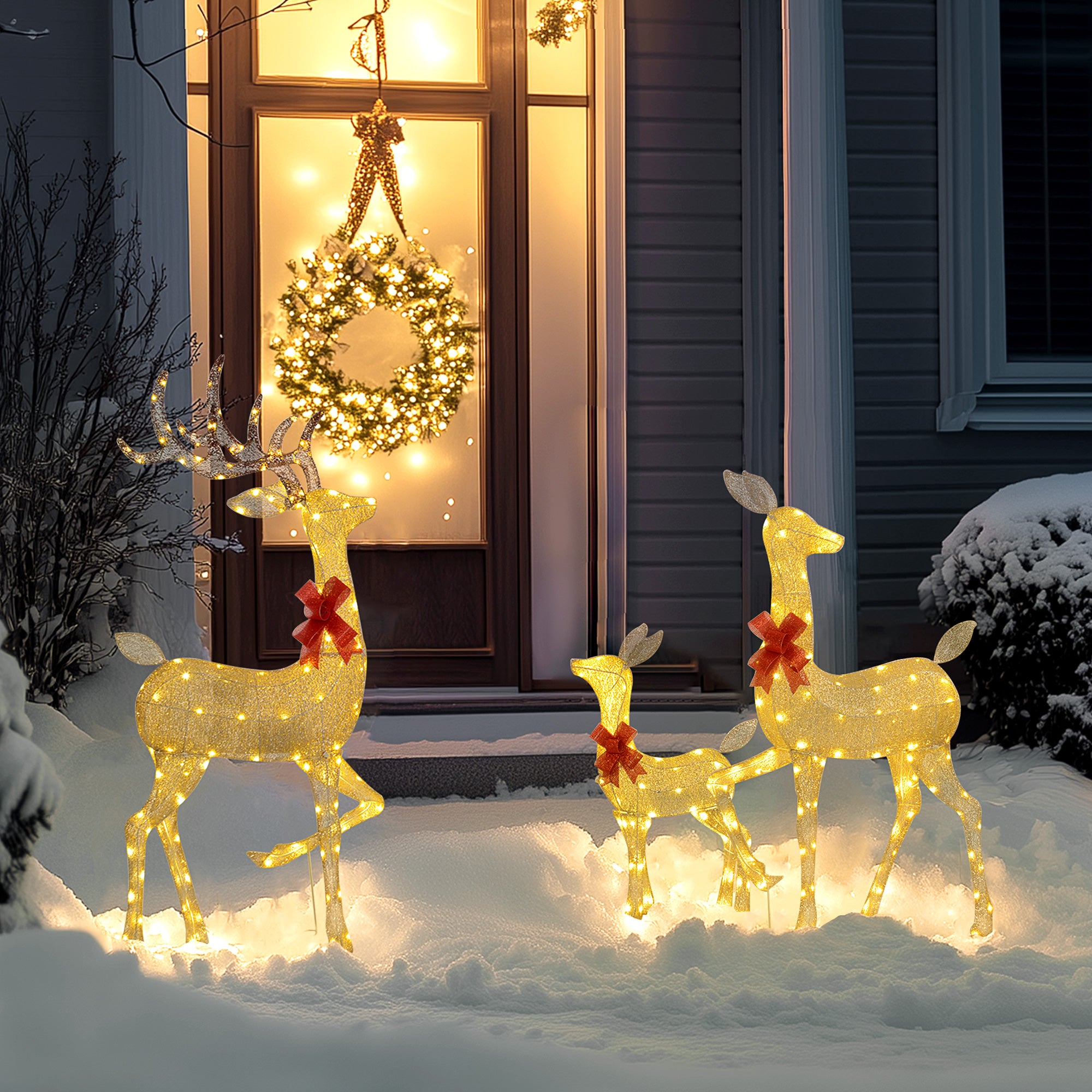 Lighted Reindeer Christmas Decorations