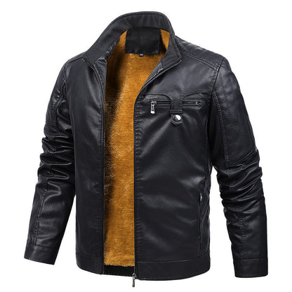 New Style Men's Velvet Thickened Stand Collar Casual Fashion