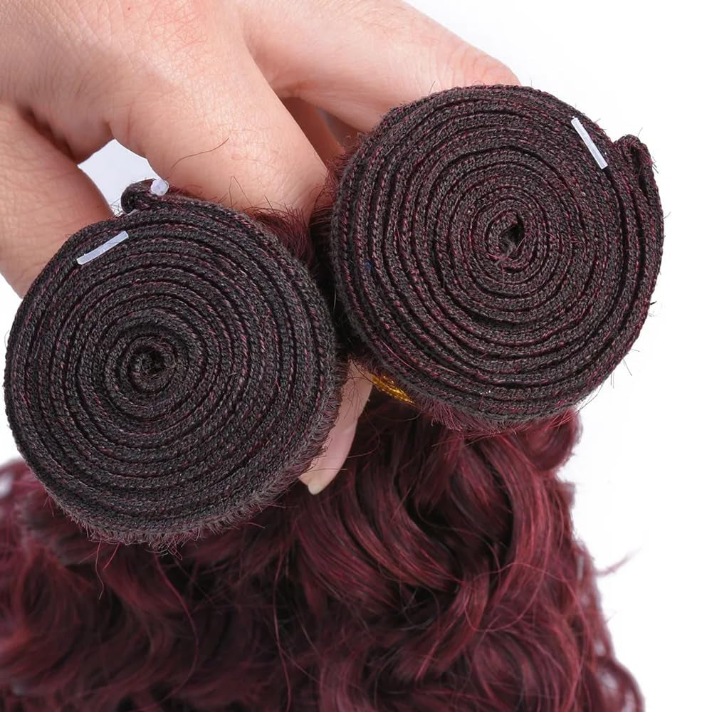 30 Inch Vinmdonm Wine Red Bundles 99J Water Wave Human Hair Bundles Burgundy Water Wave Bundles Brazilian 99J Red Bundles Human Hair Unprocessed Virgin Hair 1 Bundle Hair Weave
