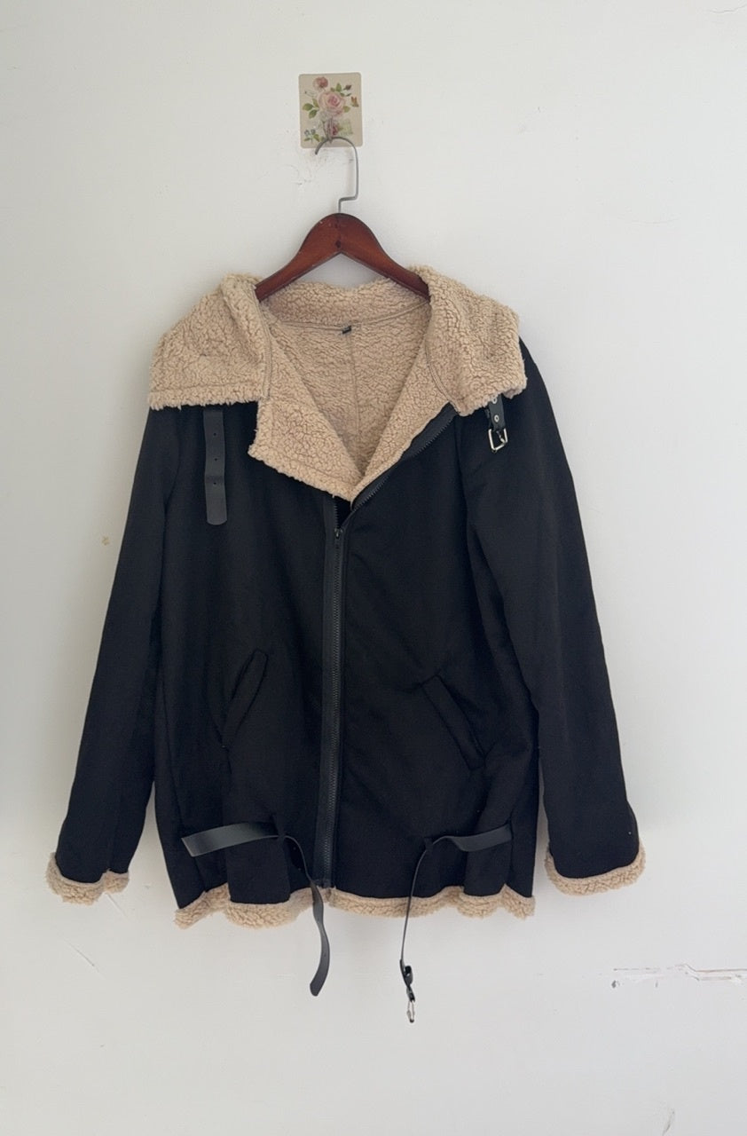 Men's Fashion One-piece Thickened Furry Jacket