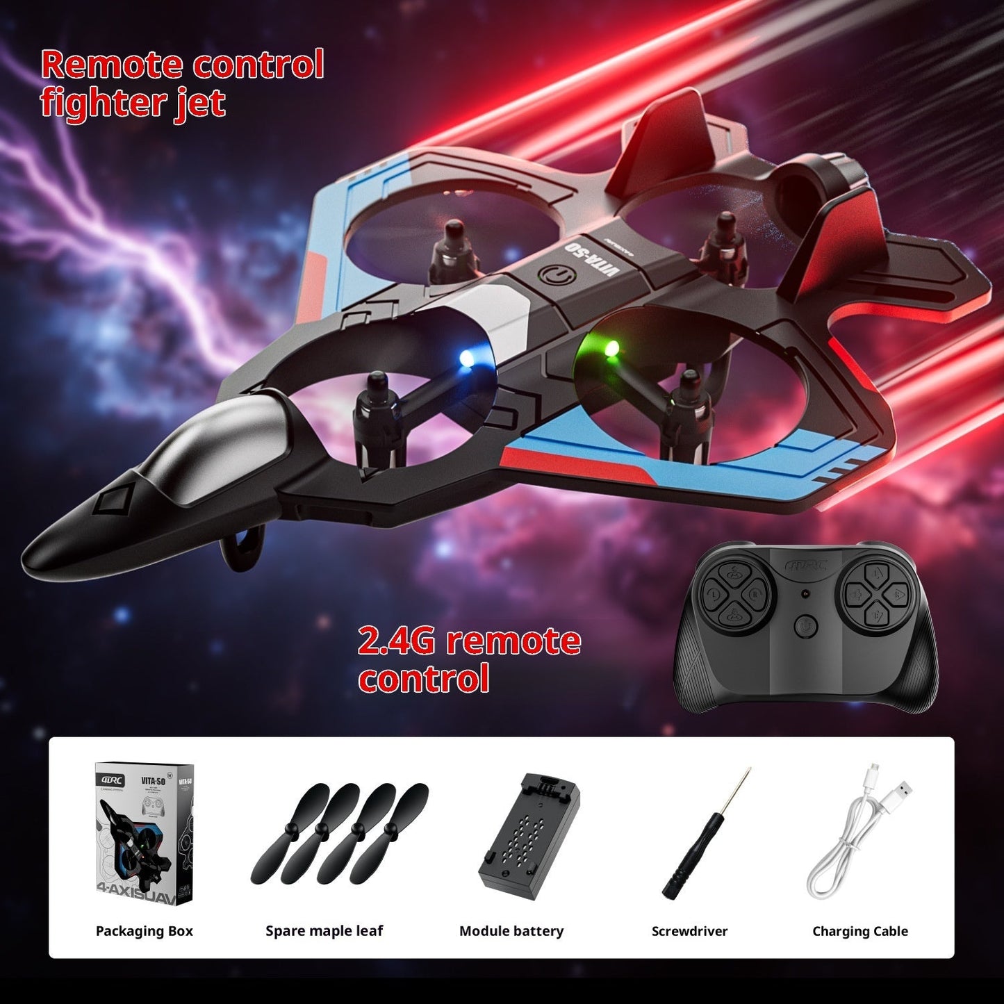 4DRC Remote Control Aircraft V50 Children's Fighter Model Airplane Boy Toy