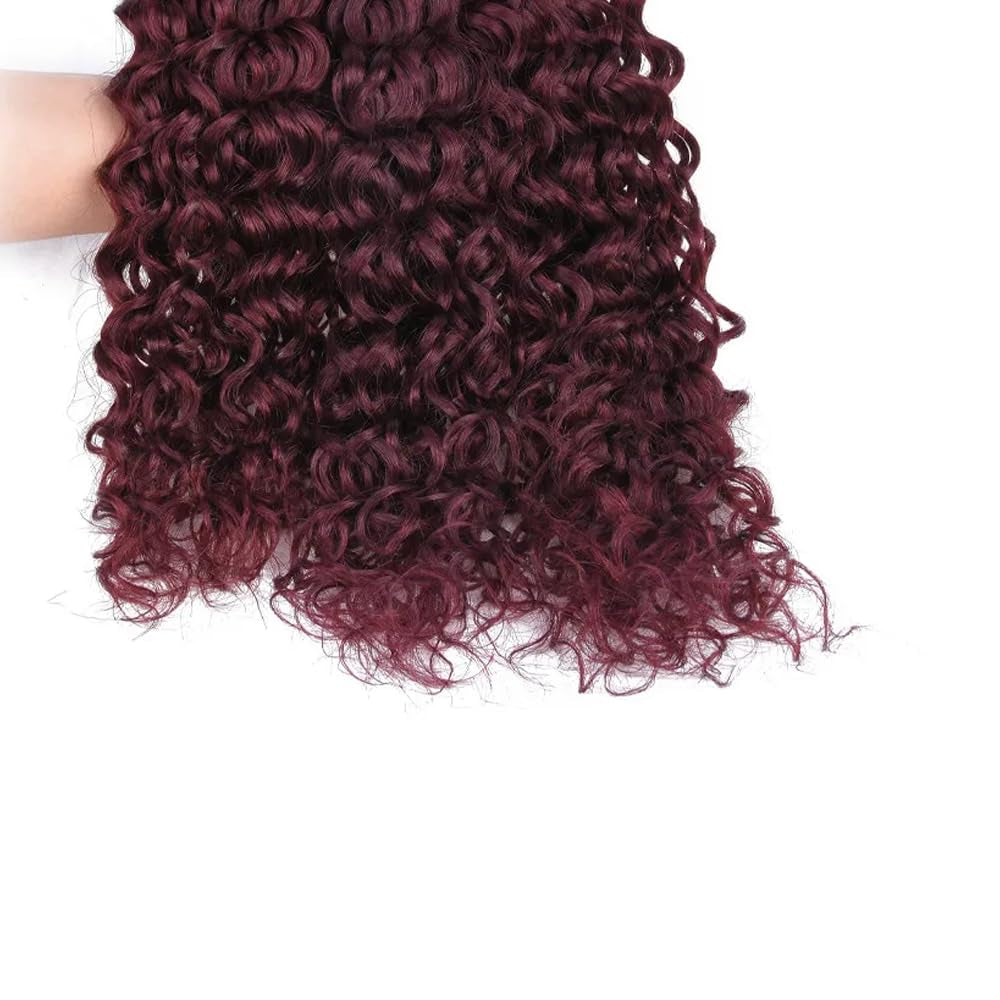 30 Inch Vinmdonm Wine Red Bundles 99J Water Wave Human Hair Bundles Burgundy Water Wave Bundles Brazilian 99J Red Bundles Human Hair Unprocessed Virgin Hair 1 Bundle Hair Weave