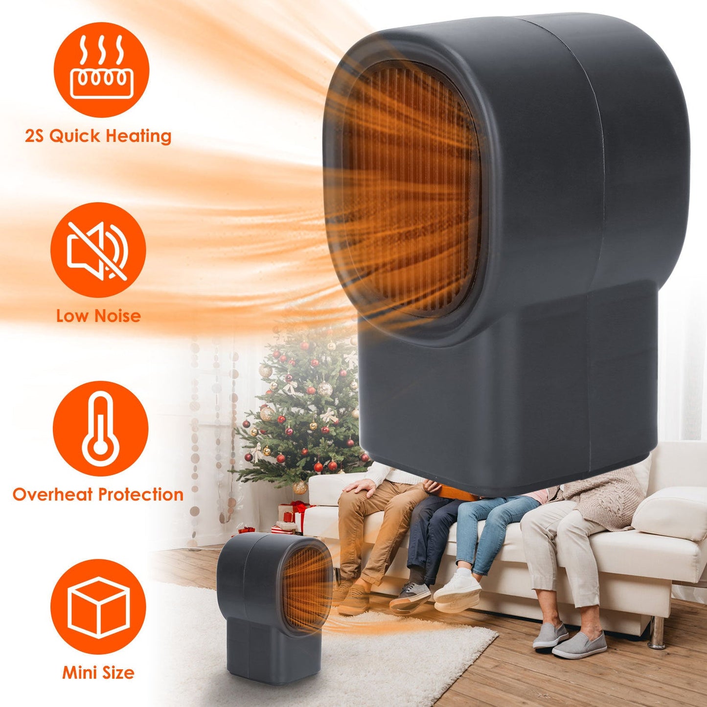1Pc 500W Portable Electric Space Heater Mini Desktop Fan Heater Personal Small Space Heater For Home Office