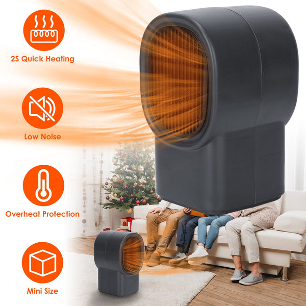 1Pc 500W Portable Electric Space Heater Mini Desktop Fan Heater Personal Small Space Heater For Home Office