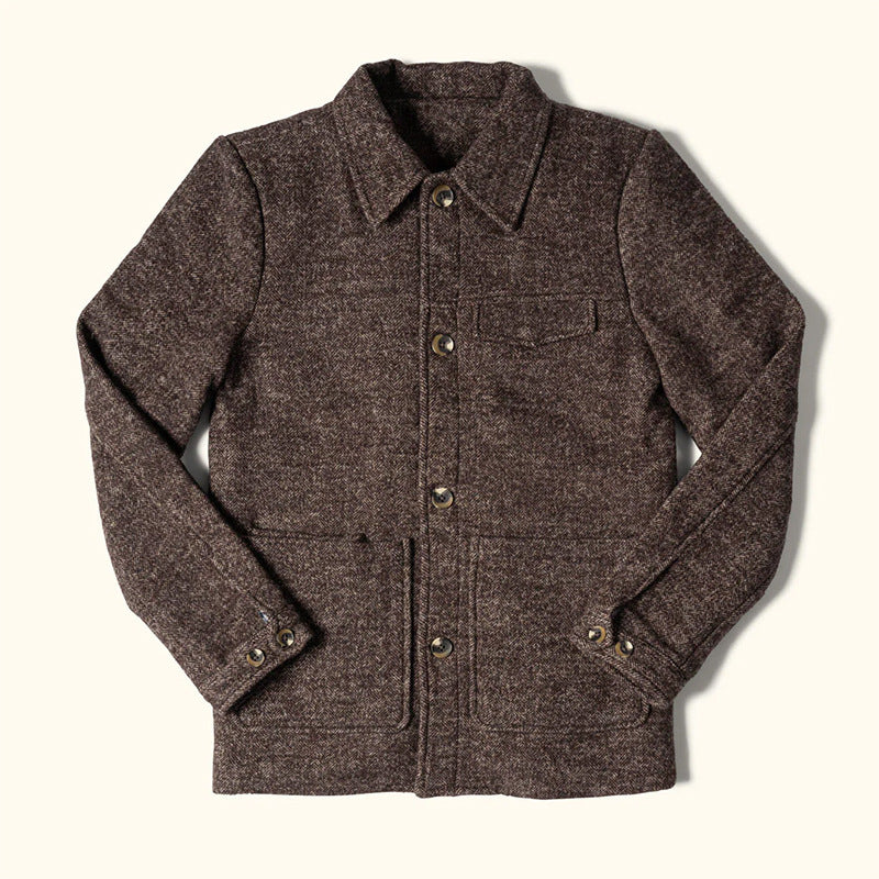 Casual Fashion Polo Collar Woolen Jacket