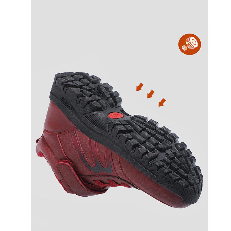 Men's Velvet Warm Waterproof Leather Shoes For The Elderly