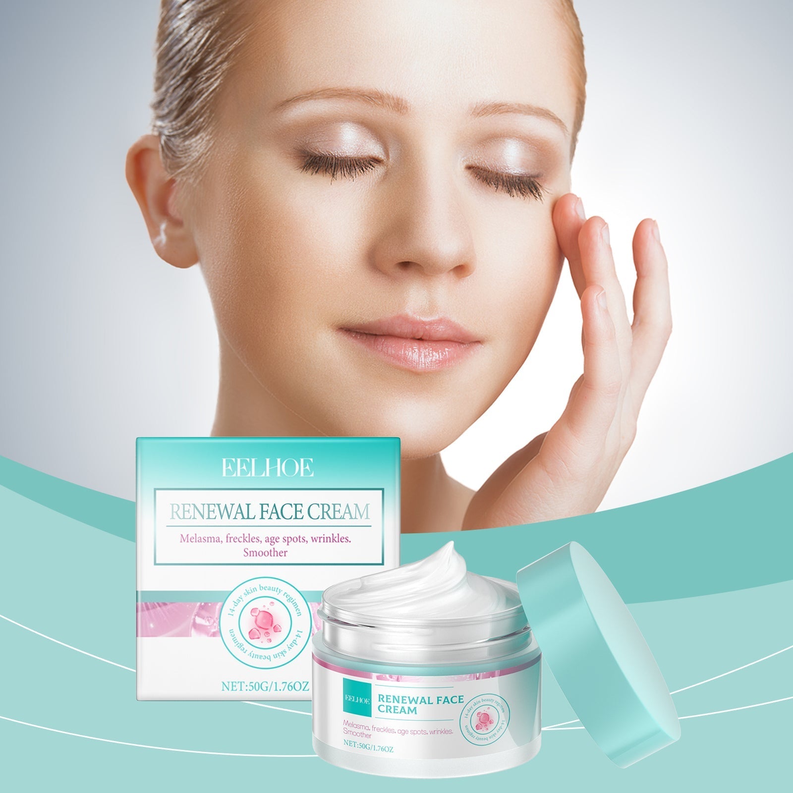 EEL - HOE Revitalising And Nourishing Cream Tightens And Delicate Facial Skin, Moisturises And Brightens And Smooth Skin - Glemish Aura