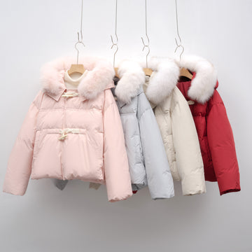 Hooded Thickened Fox Fur Down Jacket Women's Fashion