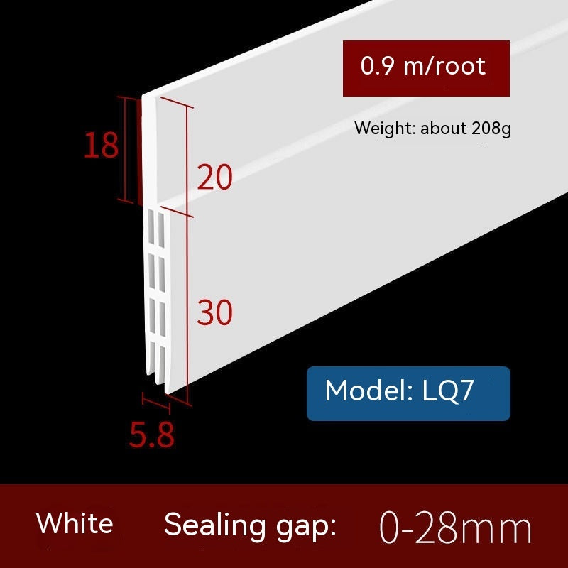TPE Self-adhesive Three-layer Hollow Door Seam Bottom Sealing Strip