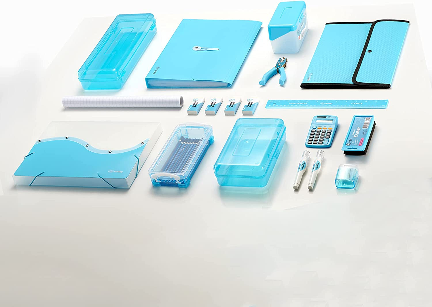 3 Inch Binder 3 Ring Binders Blue, Slant D-Ring 3” Clear View Cover with 2 inside Pockets, Heavy Duty Colored School Supplies Office and Home Binders – by