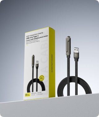 Fast Charging Foldable Bracket Data Cable 2 - in - 1 Data Wire Foldable Phone Tablet Stand Type - C To Type - C USB - A To Type - C - Glemish Aura