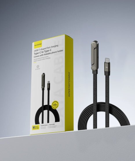 Fast Charging Foldable Bracket Data Cable 2 - in - 1 Data Wire Foldable Phone Tablet Stand Type - C To Type - C USB - A To Type - C - Glemish Aura