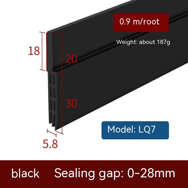 TPE Self-adhesive Three-layer Hollow Door Seam Bottom Sealing Strip