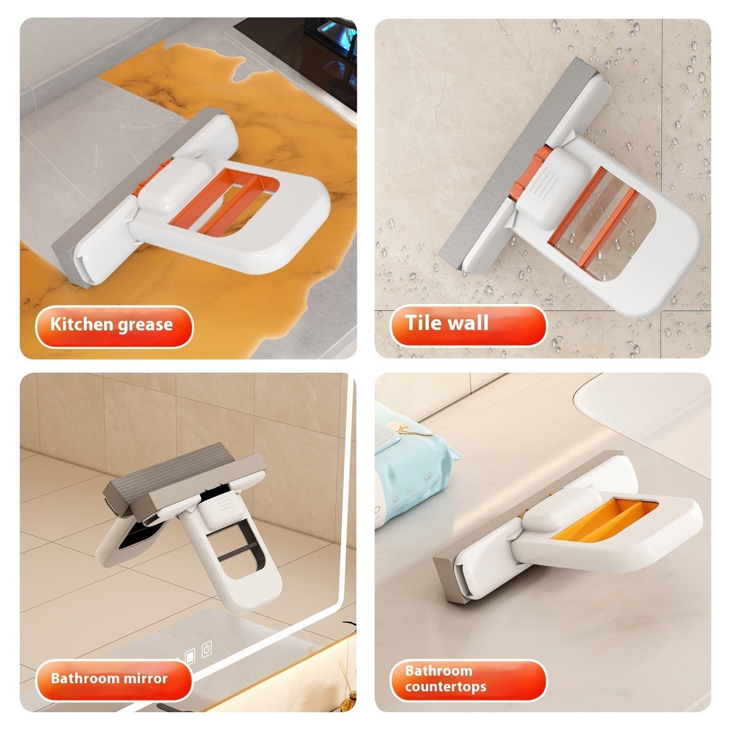 Handheld Mini Foldable Desktop Mop Small Cotton Mops Sponge Cleaning Tool For Bathroom Kitchen Desktop Glass Living Room Car - Glemish Aura