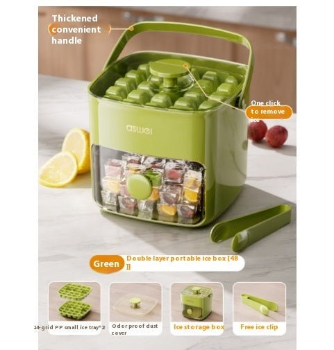 Ice Cube Mold Press With Lid Household - Glemish Aura