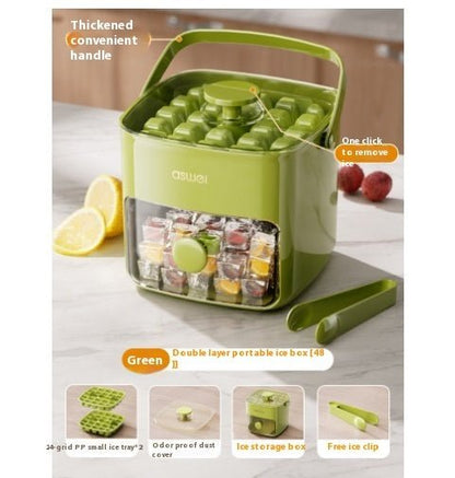 Ice Cube Mold Press With Lid Household - Glemish Aura