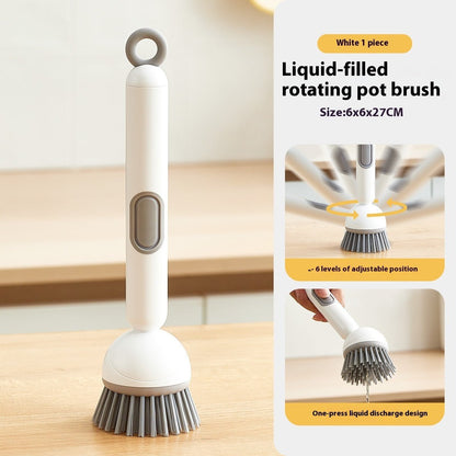 Long Handle Liquid Adding Rotating Wok Brush Kitchen Special Multifunction Cleaning Brush - Glemish Aura