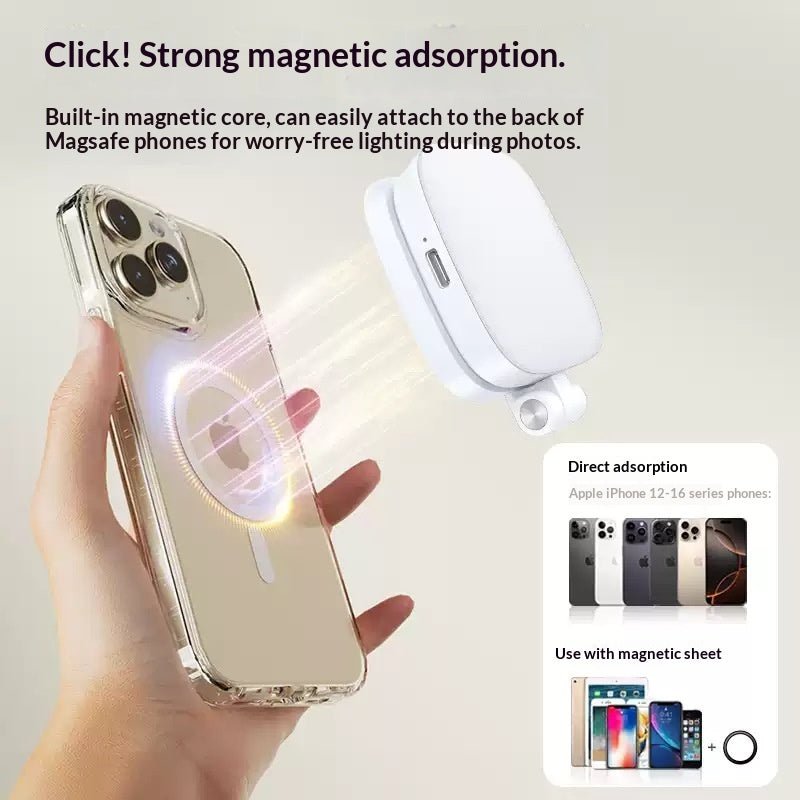 Mobile Phone Magnetic Fill Light Comes With A Makeup Mirror - Glemish Aura