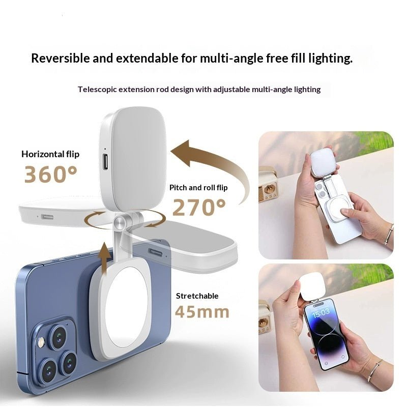 Mobile Phone Magnetic Fill Light Comes With A Makeup Mirror - Glemish Aura