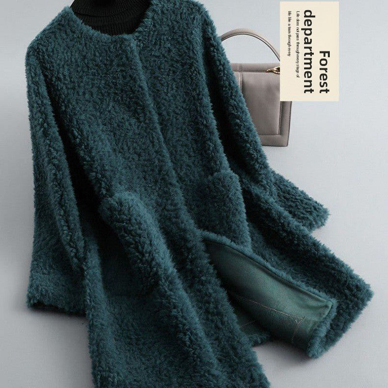 Particulate Sheep Sheared Fur Women'S Coat