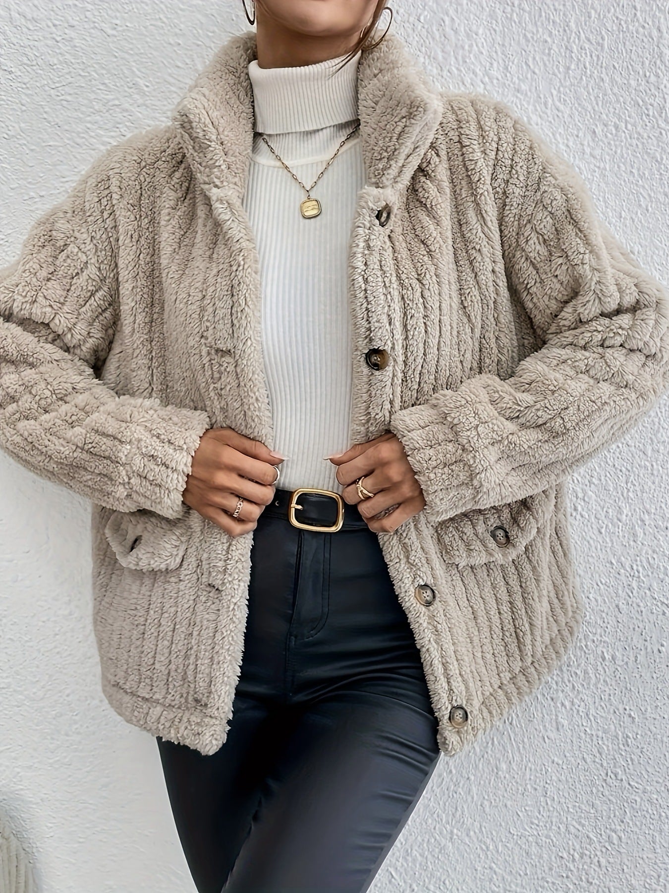 Solid Cardigan Mid-Length Coat