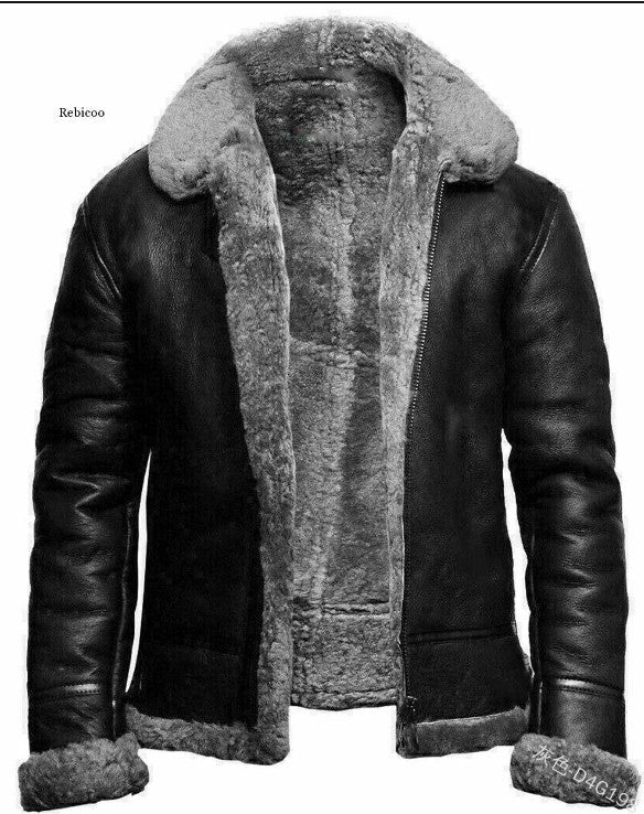 Fur One-Piece Long Sleeve Coat
