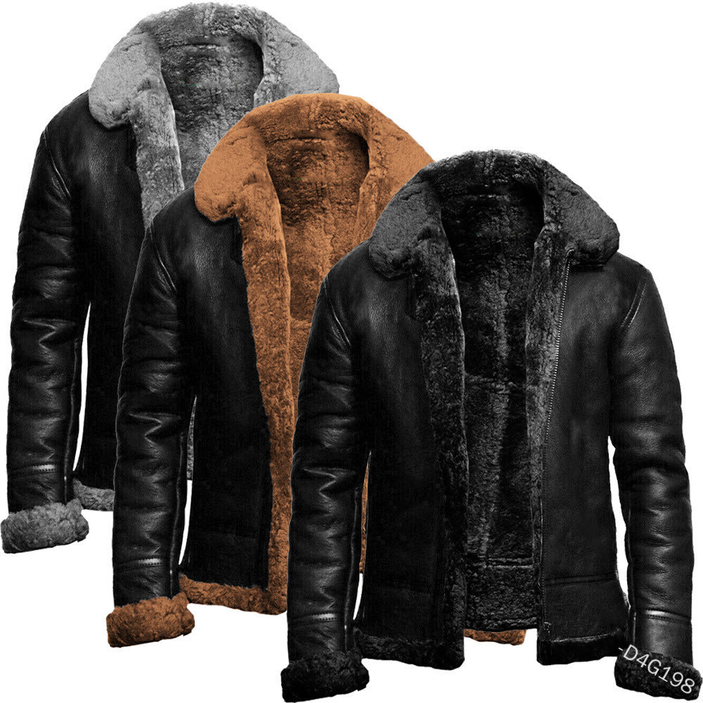 Fur One-Piece Long Sleeve Coat