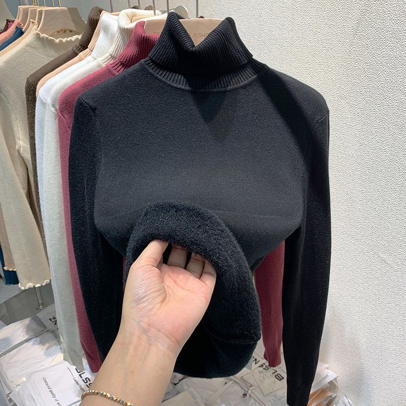Women'S Velvet Turtleneck Sweater