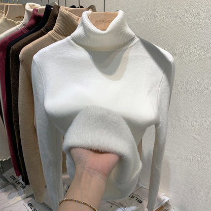 Women'S Velvet Turtleneck Sweater