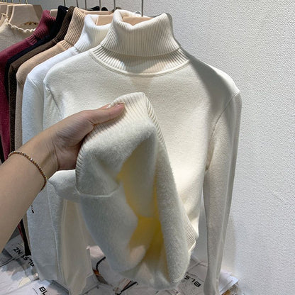 Women'S Velvet Turtleneck Sweater