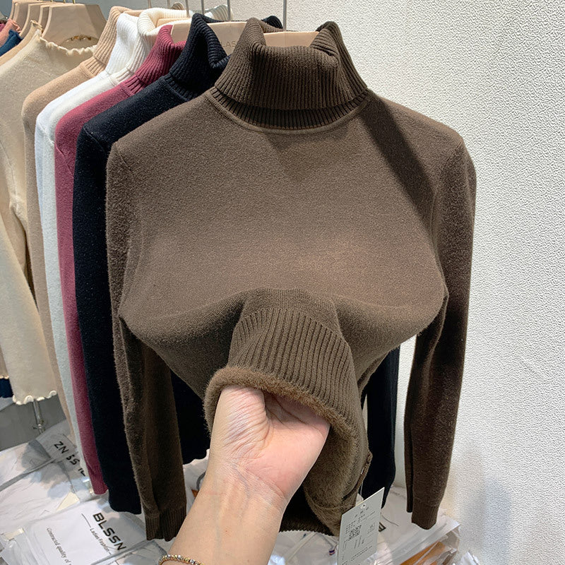 Women'S Velvet Turtleneck Sweater