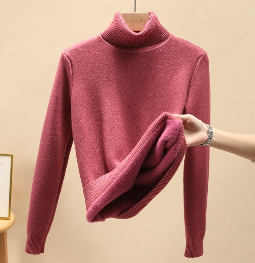 Women'S Velvet Turtleneck Sweater